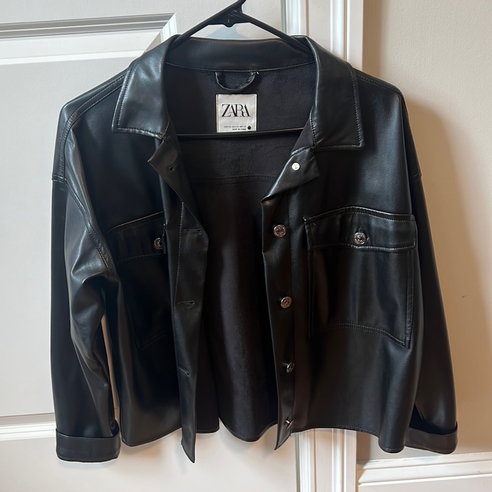 Black Leather Shacket